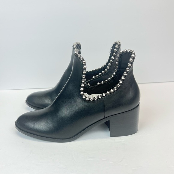 Gianni Bini Nubuck Leather Slip On Ankle Boots Women’s Size 9M Black Leather - Picture 2 of 11